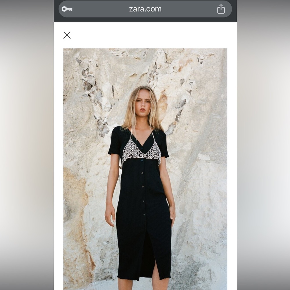 Zara short sleeve midi button-up dress with detachable belt